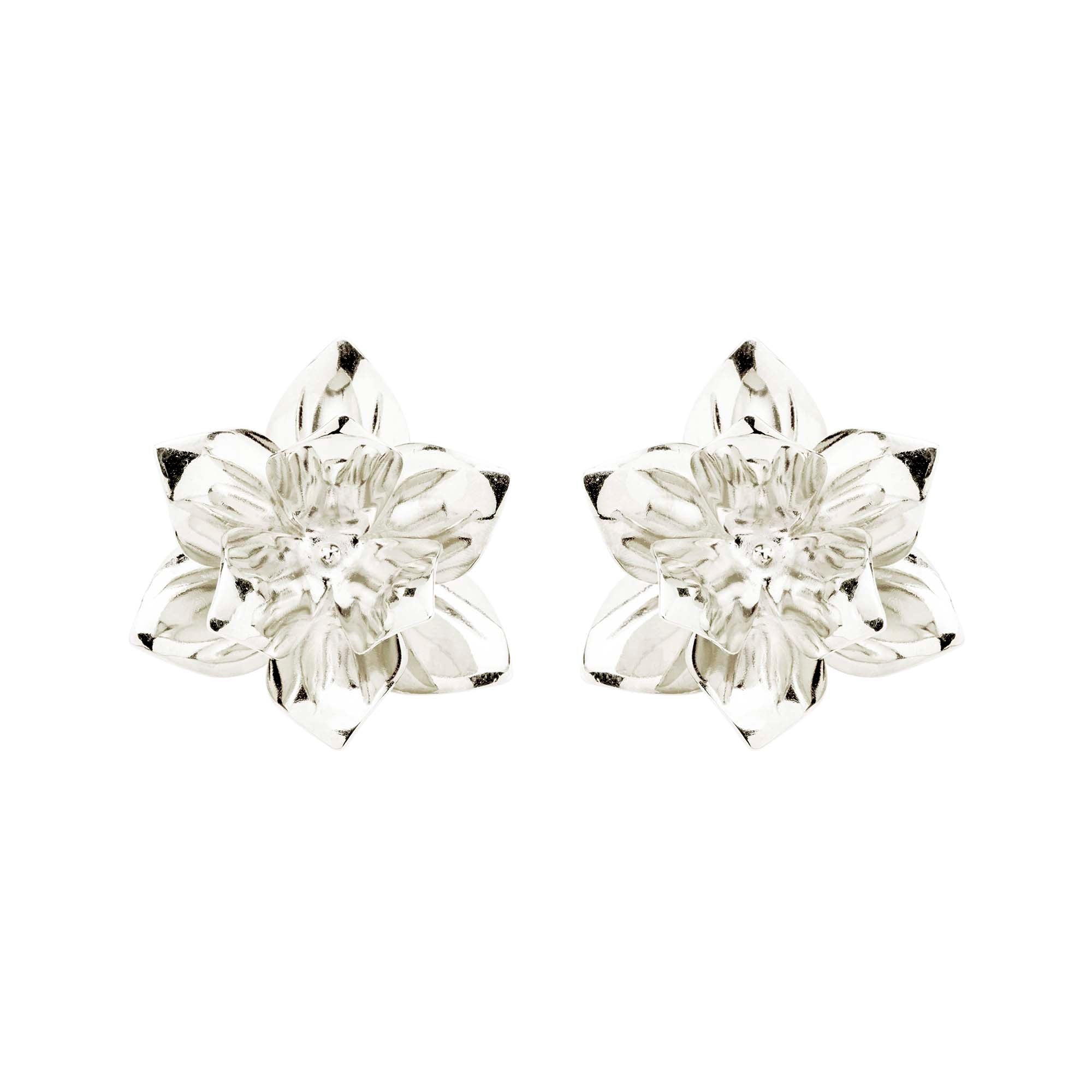 Brinco Flor Cravo Prata