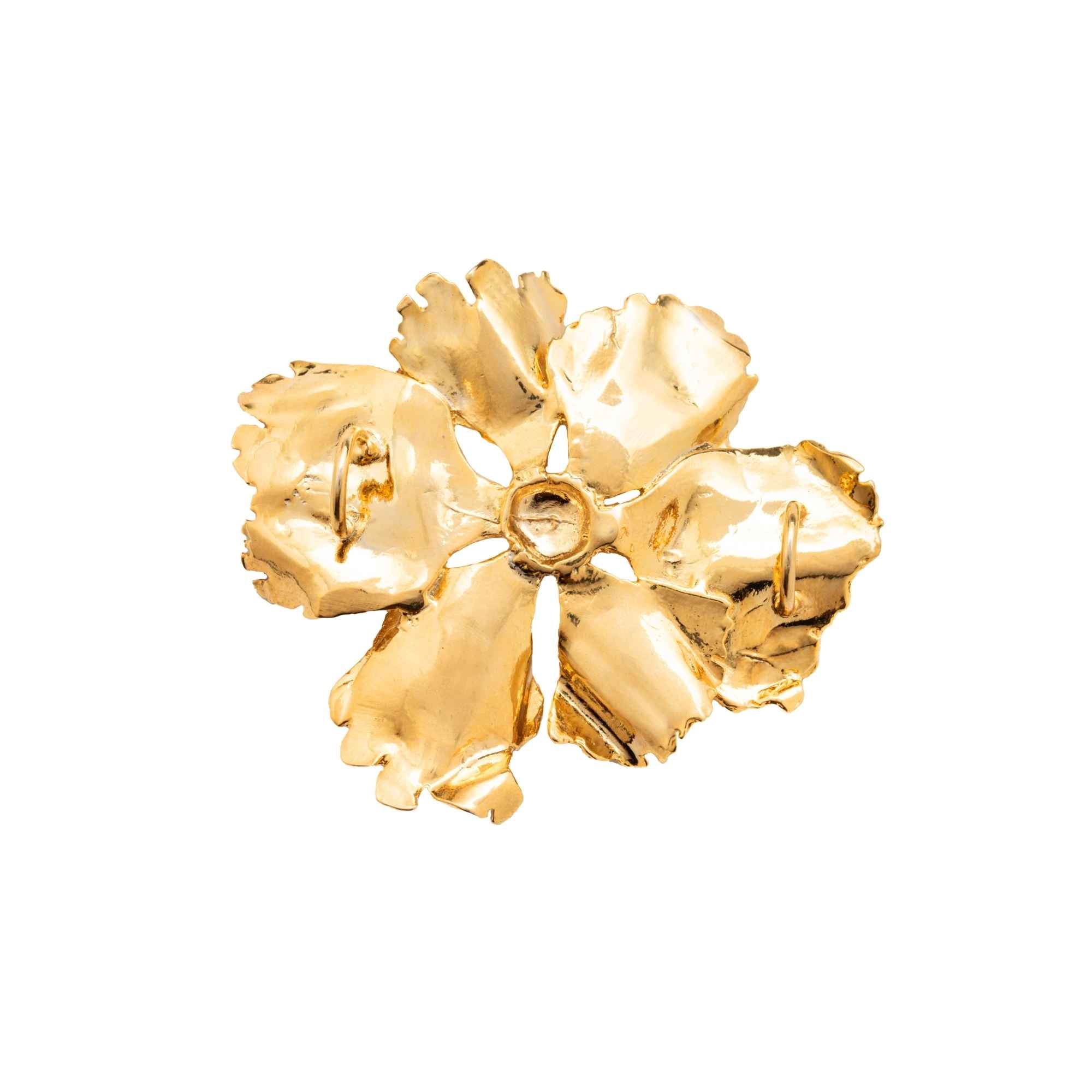 Broche Flor Hibisco Ouro