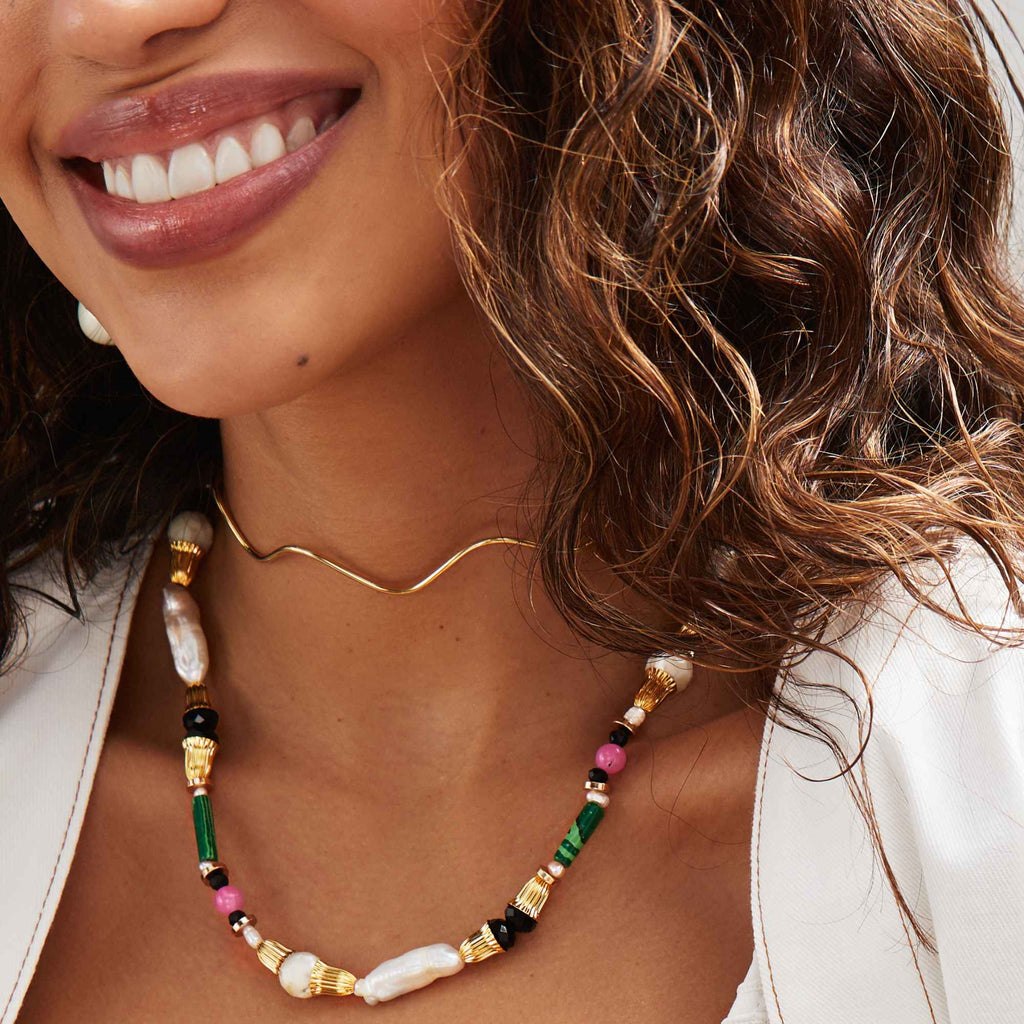 Colar Gula com Pedras Naturais