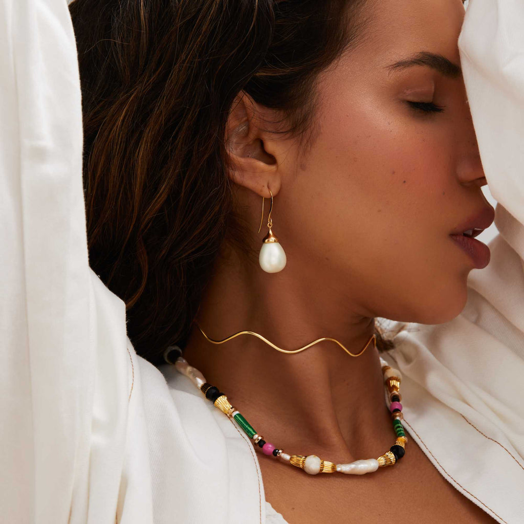 Colar Gula com Pedras Naturais