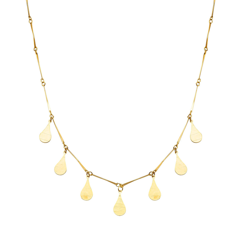 Colar Trevo Ouro com Pingentes