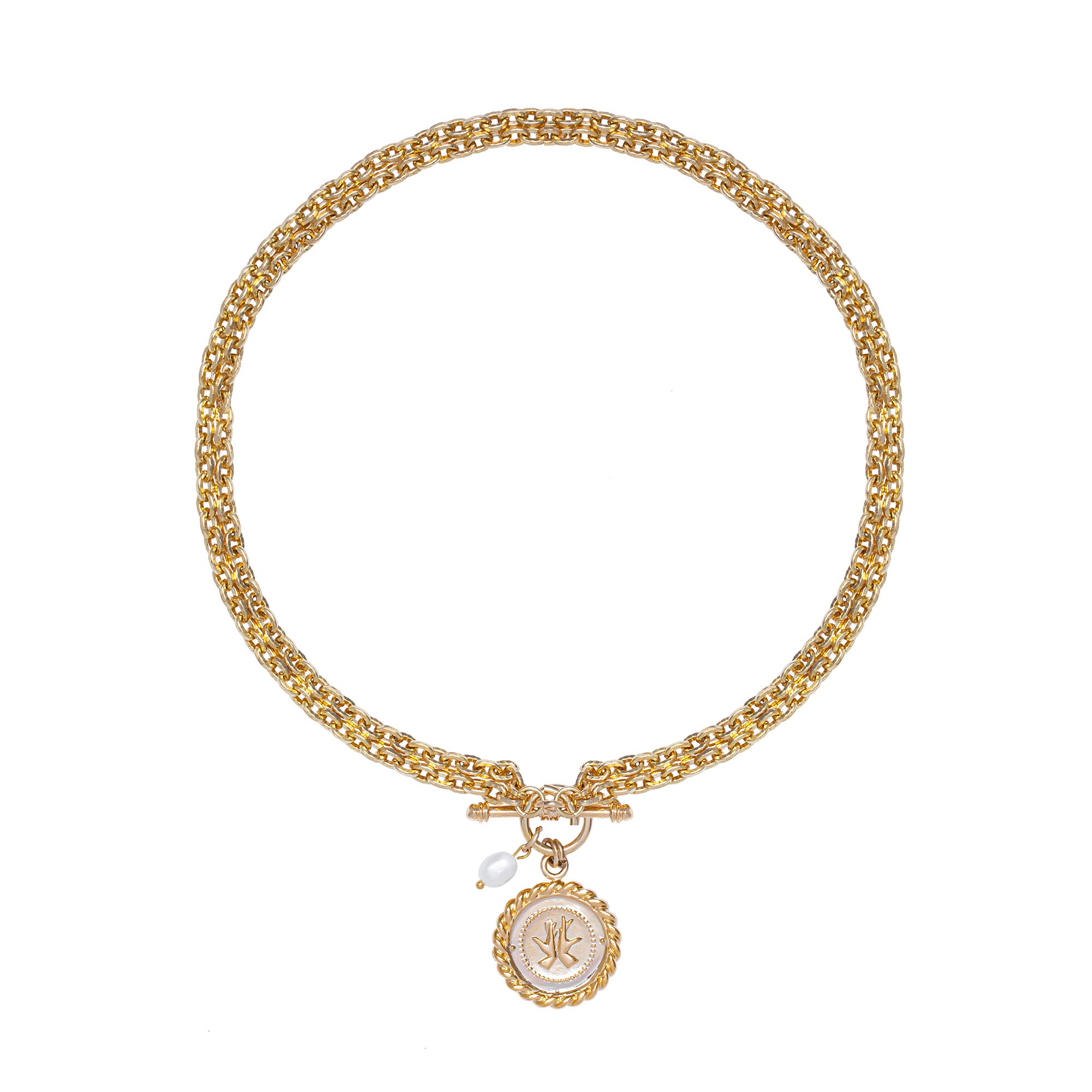 Colar Corrente Medalha Triana Ouro