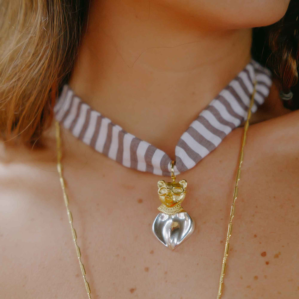 Colar Tito com Fita de Tecido