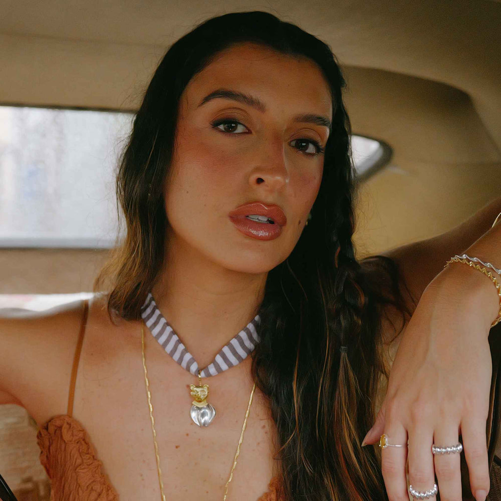 Colar Tito com Fita de Tecido