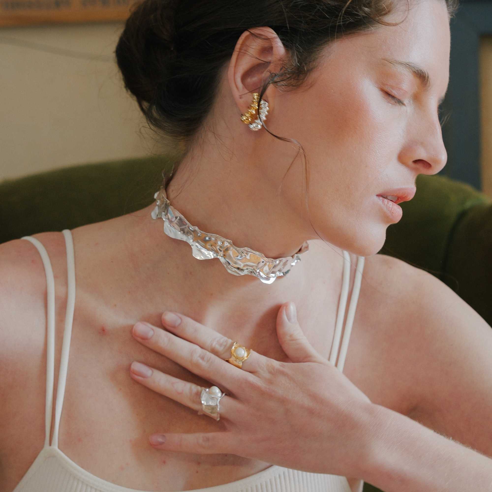 Gargantilha Borda Prata