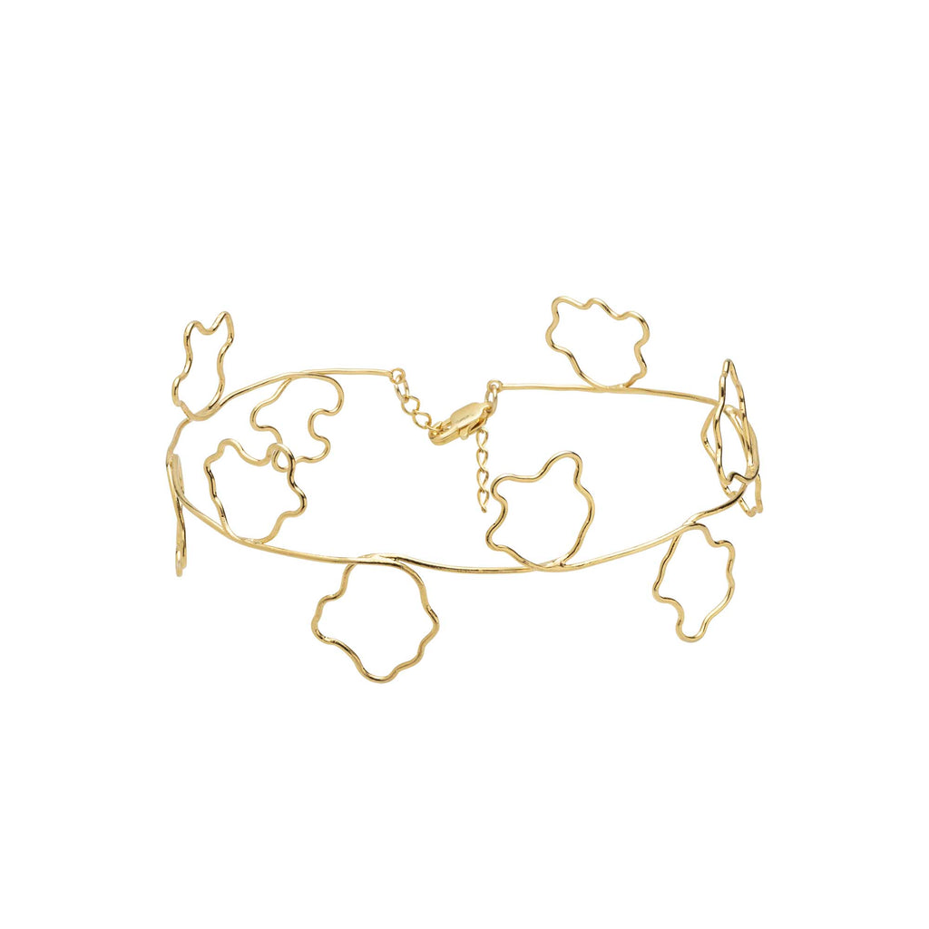 Gargantilha Flor Hibisco Ouro