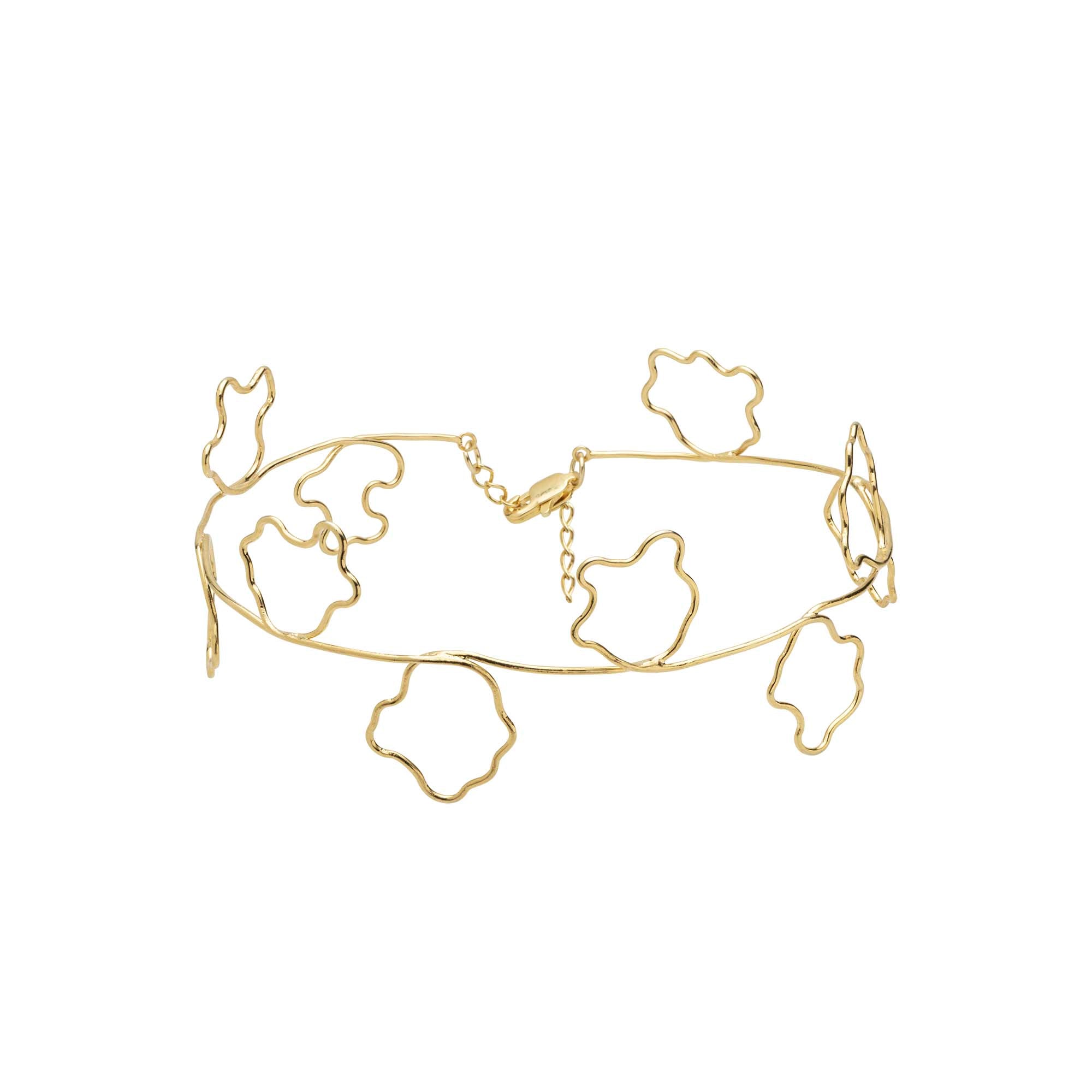 Gargantilha Flor Hibisco Ouro