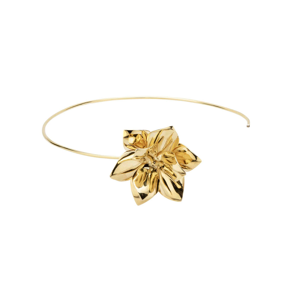 Gargantilha Flor Cravo Ouro Ajustável