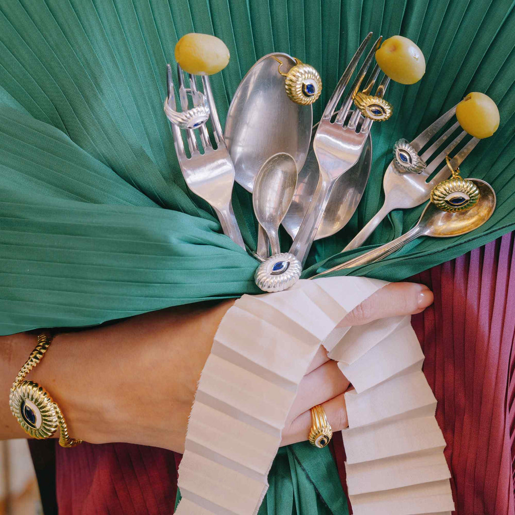 Bracelete Olho Ouro Ajustável