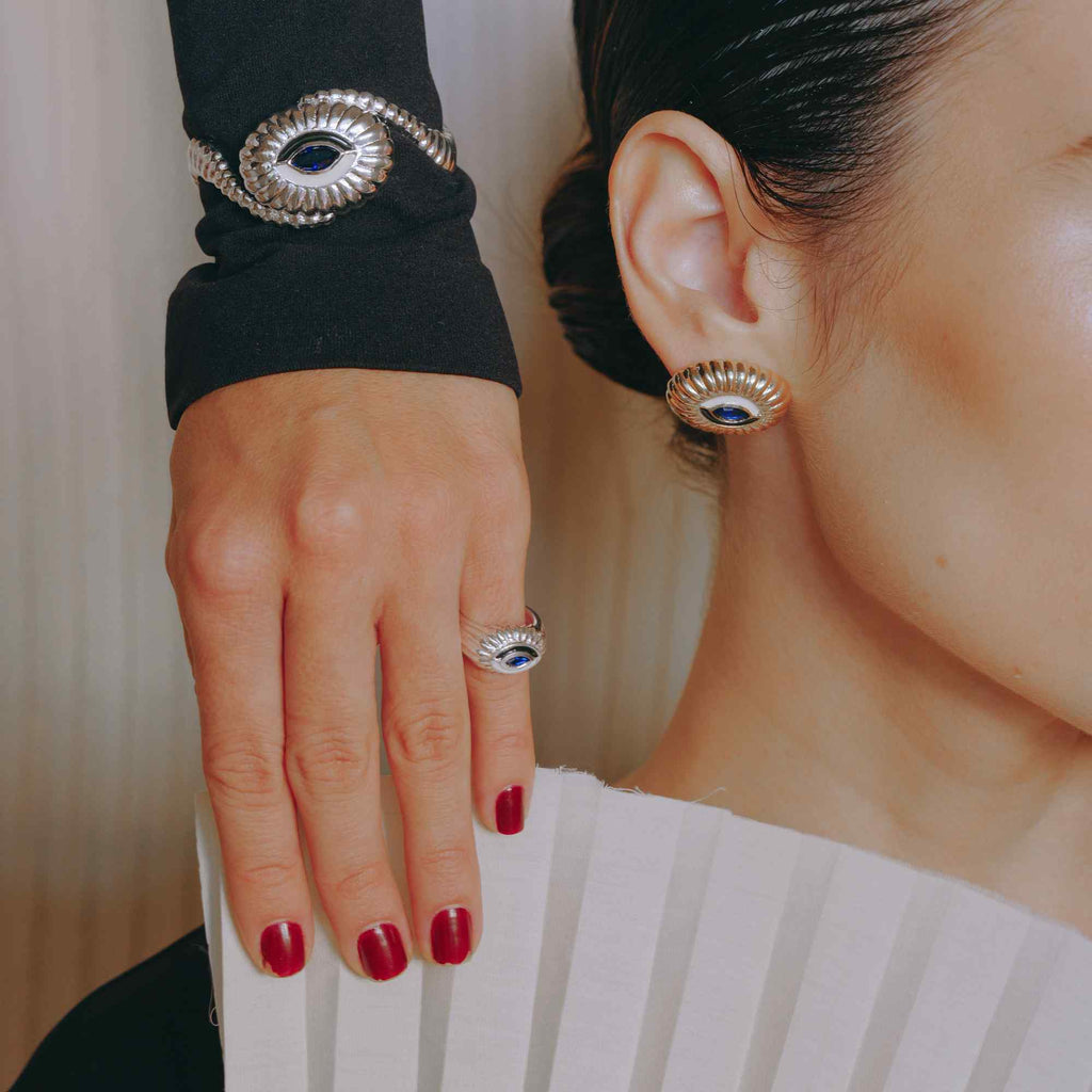 Bracelete Olho Prata Ajustável