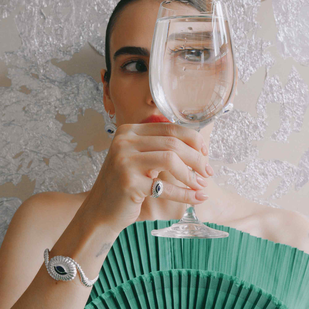 Bracelete Olho Prata Ajustável