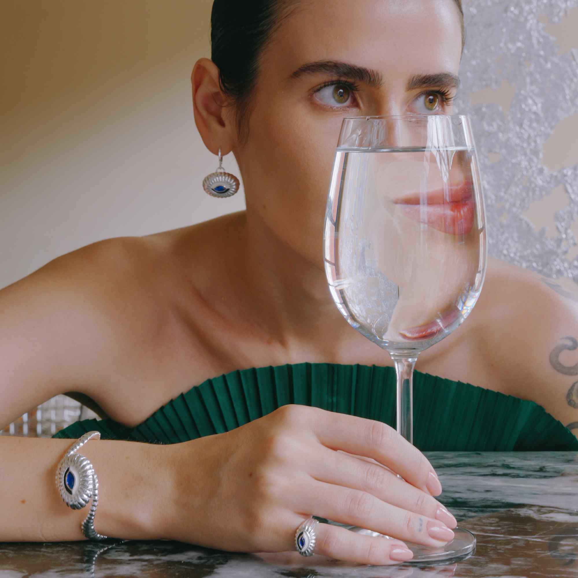 Bracelete Olho Prata Ajustável